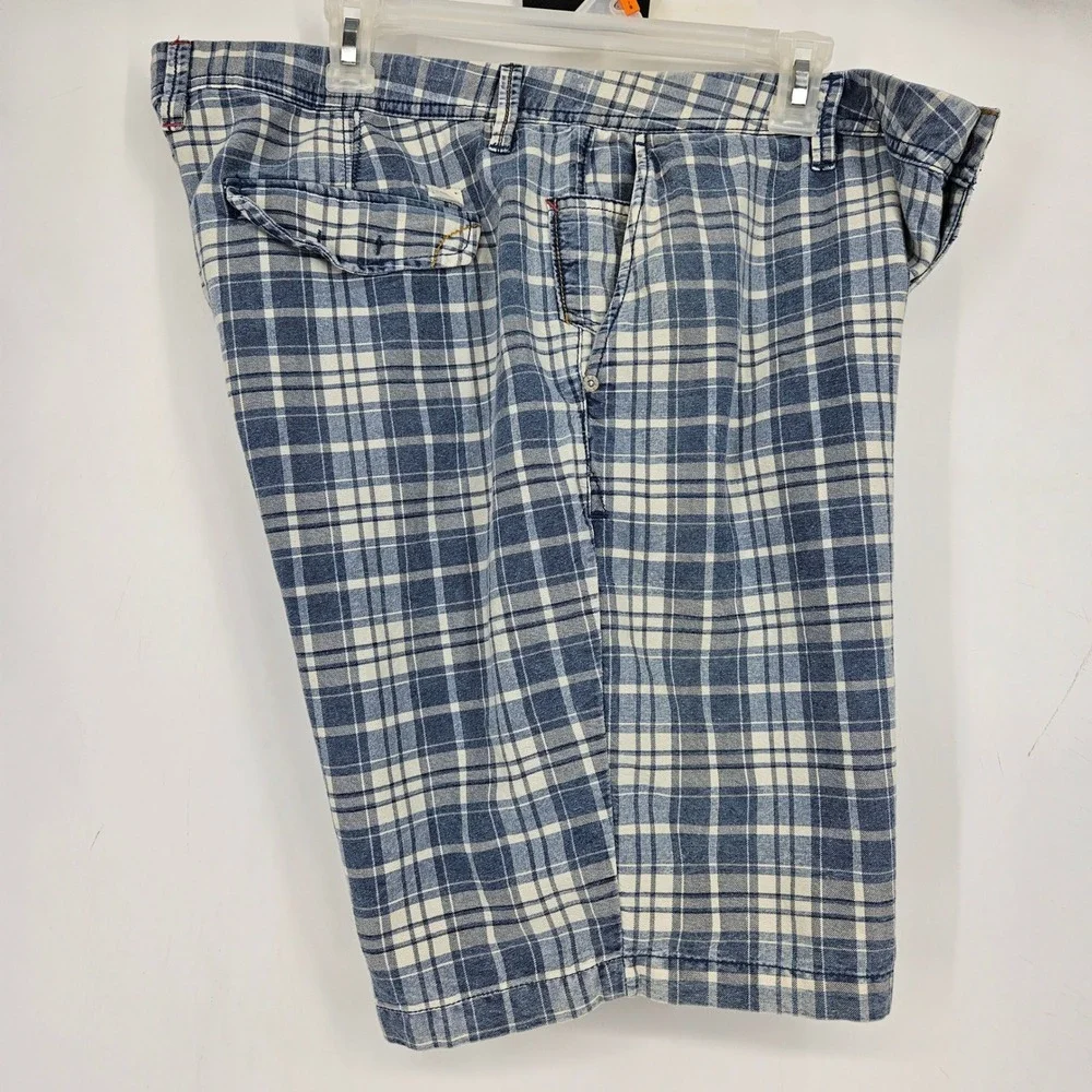 Tommy Bahama Shorts Mens 38 Plaid Casual Blue White Preppy‎ Casual